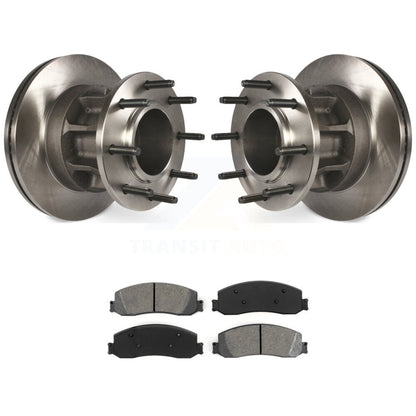 Disc Brake Rotor Semi-Metallic Pad Front Kit For Ford F-250 Super Duty F-350 RWD
