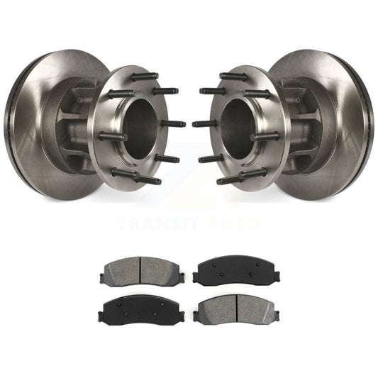 Disc Brake Rotor Semi-Metallic Pad Front Kit For Ford F-250 Super Duty F-350 RWD