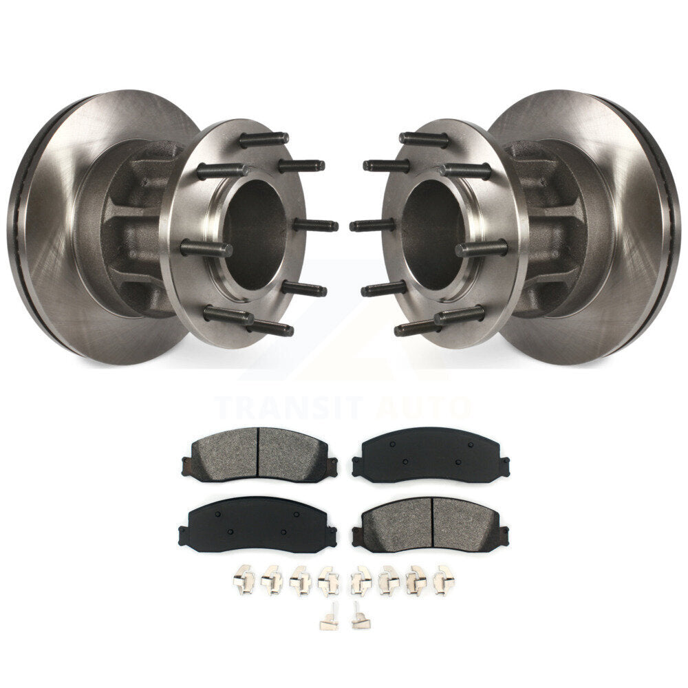 Disc Brake Rotors Semi-Metallic Pad Front Kit For 2011 Ford F-350 Super Duty RWD