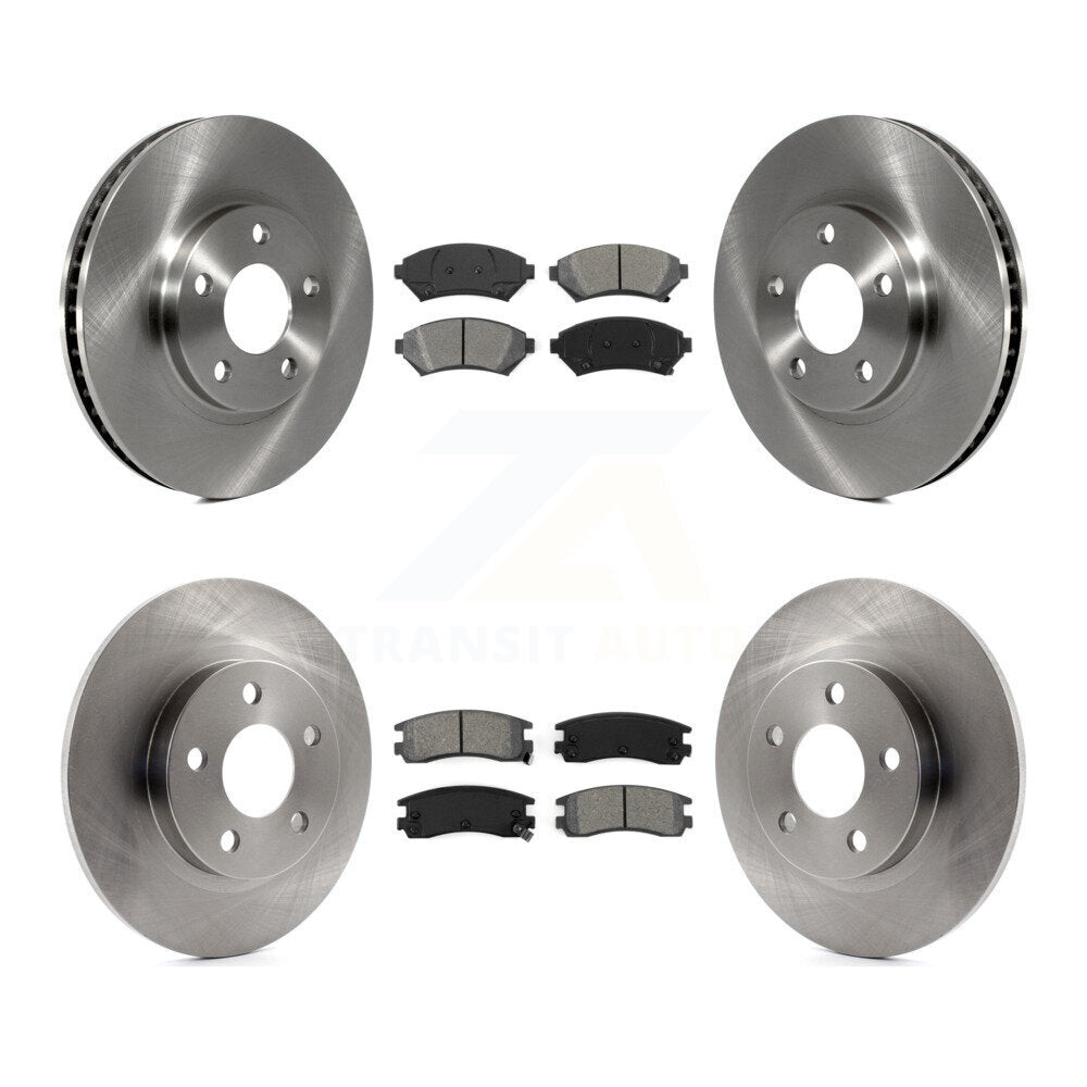 Brake Rotor And Semi-Metallic Pad Front Rear Kit For Cadillac DeVille Buick Park