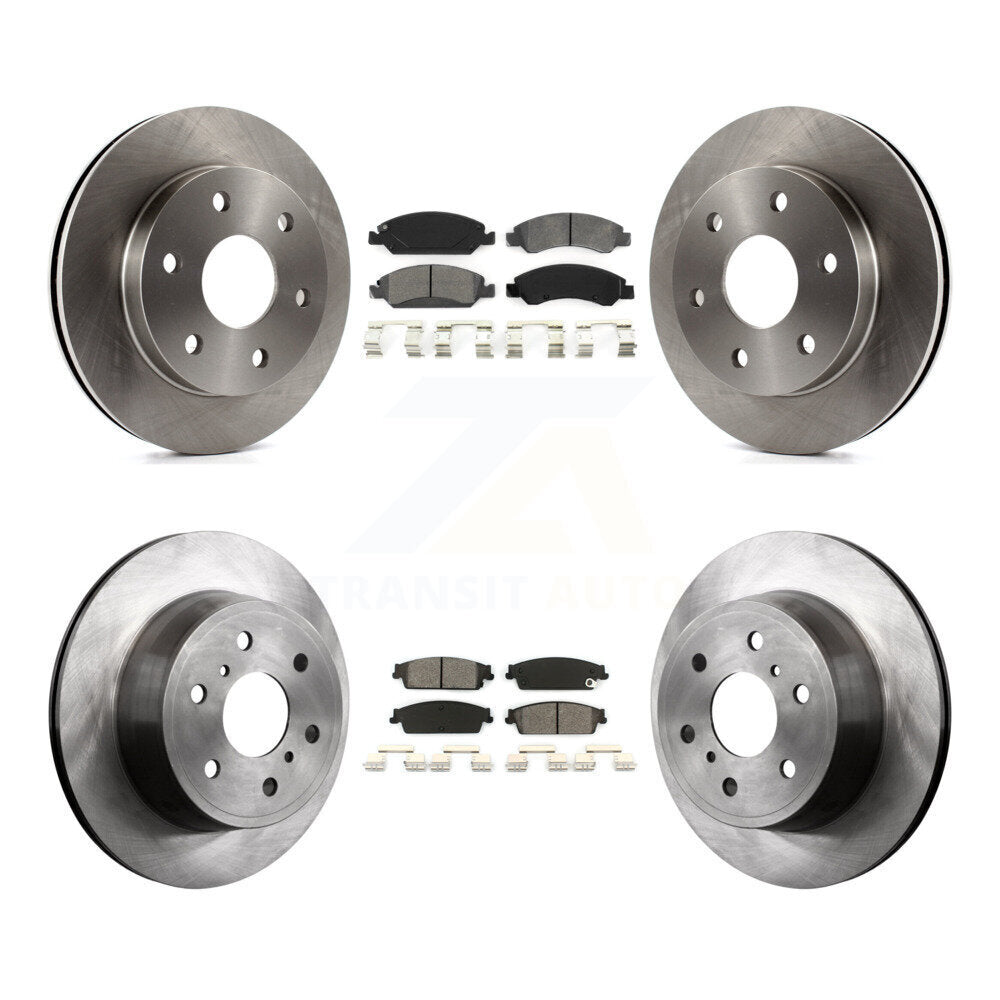 Disc Brake Rotors And Semi-Metallic Pads Front Rear Kit For GMC Sierra 1500