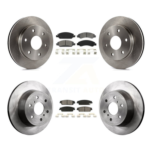 Disc Brake Rotors And Semi-Metallic Pads Front Rear Kit For GMC Sierra 1500