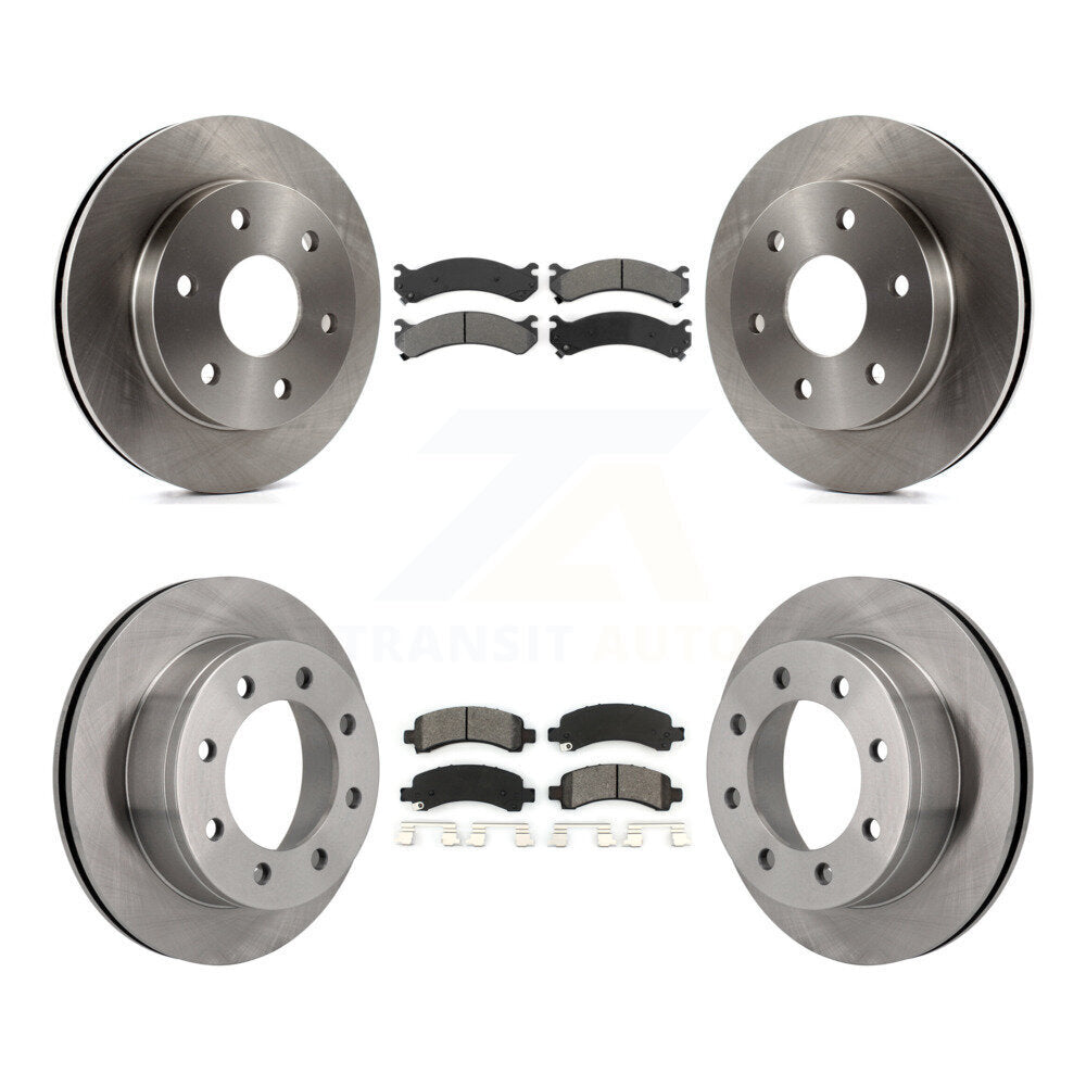 Disc Brake Rotors And Semi-Metallic Pads Front Rear Kit For GMC Savana 2500