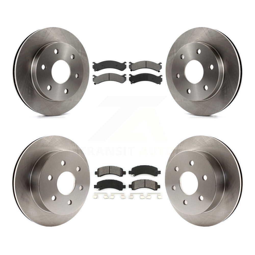 Brake Rotor Semi-Metallic Pad Front Rear Kit For 2006 Chevrolet Express 2500 GMC