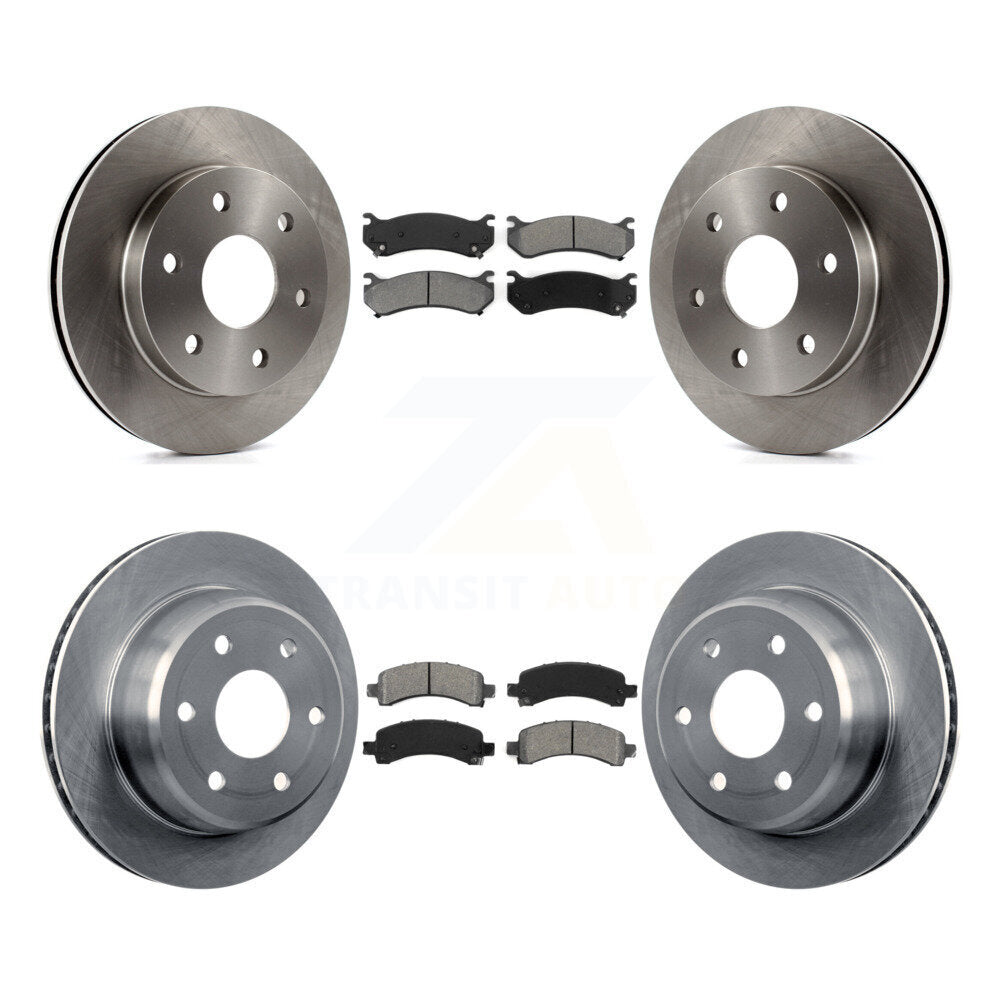Brake Rotor Semi-Metallic Pad Front Rear Kit For Chevrolet Avalanche 1500 GMC XL