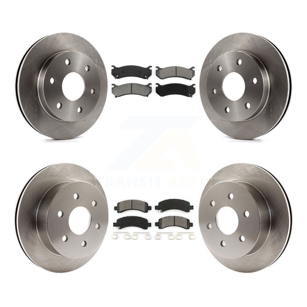Disc Brake Rotors Semi-Metallic Pad Front Rear Kit For GMC Savana 2500 Chevrolet