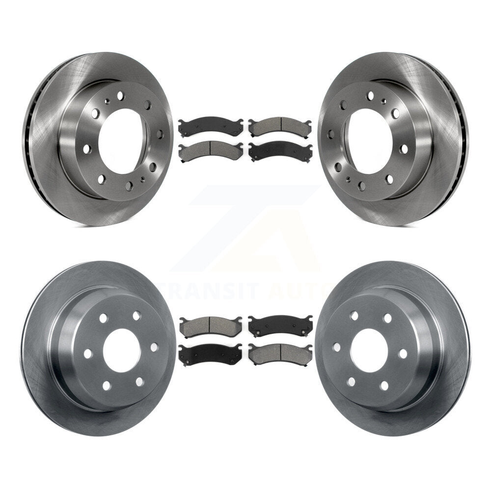 Brake Rotor Semi-Metallic Pad Front Rear Kit For Chevrolet Silverado 2500 HD GMC
