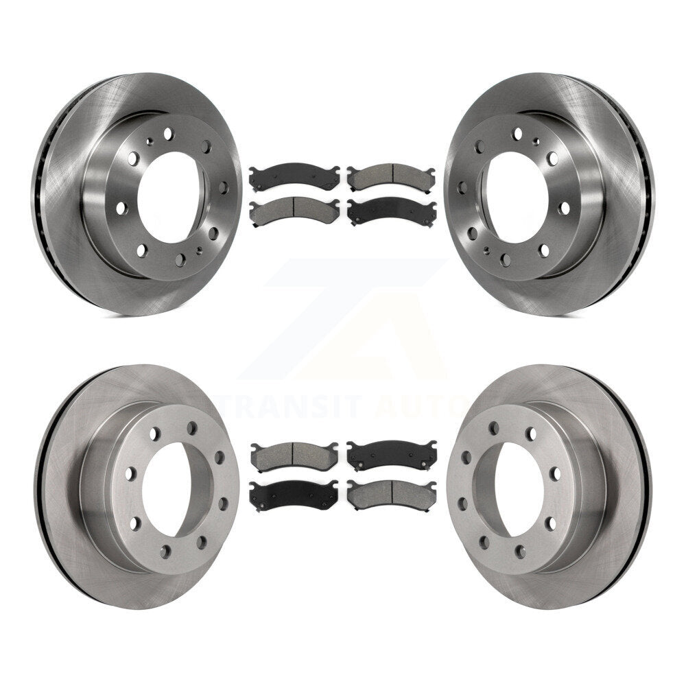 Brake Rotor Semi-Metallic Pad Front Rear Kit For Chevrolet GMC Sierra 2500 HD XL