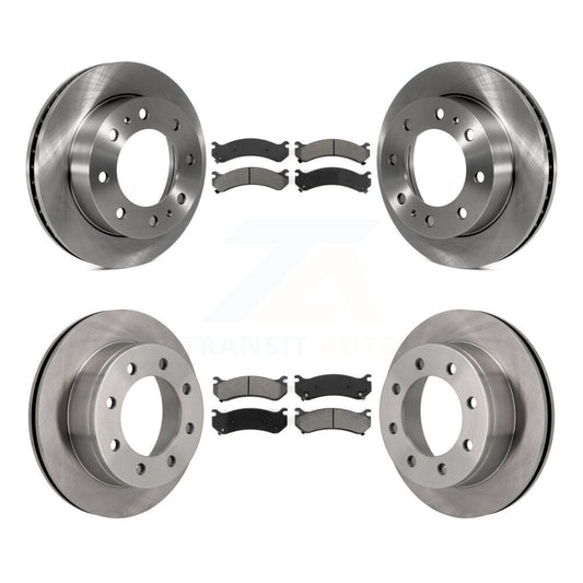 Brake Rotor Semi-Metallic Pad Front Rear Kit For Chevrolet GMC Sierra 2500 HD XL