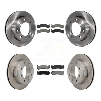 Brake Rotor Semi-Metallic Pad Front Rear Kit For Chevrolet GMC Sierra 2500 HD H2