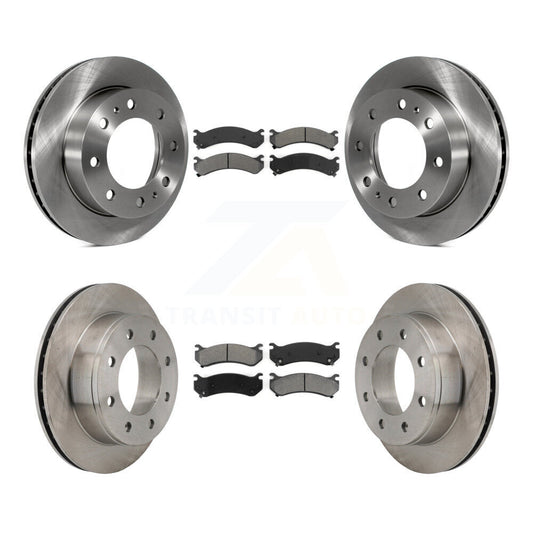 Brake Rotor Semi-Metallic Pad Front Rear Kit For Chevrolet GMC Sierra 2500 HD H2