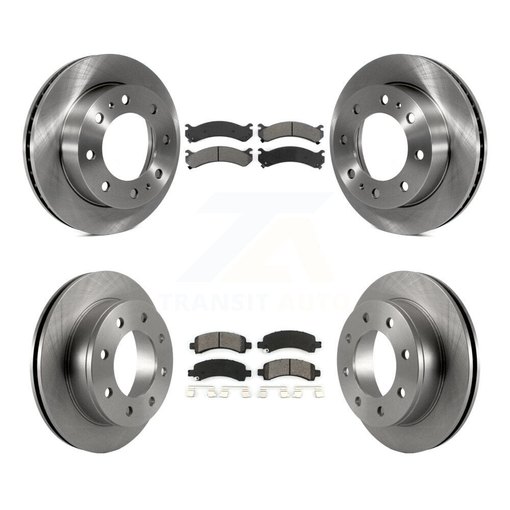 Disc Brake Rotor Semi-Metallic Pad Front Rear Kit For Chevrolet Express 2500 GMC