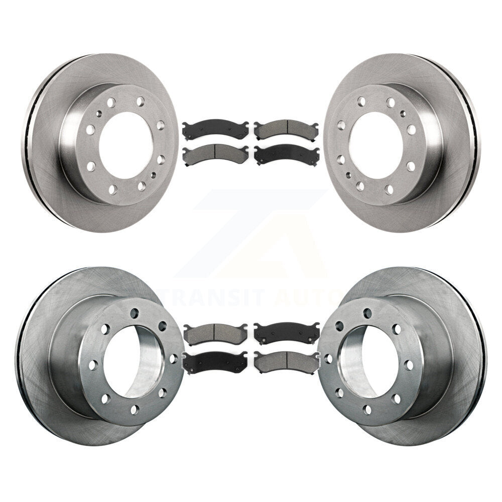 Disc Brake Rotors & Semi-Metallic Pad Front Rear Kit For GMC Sierra 3500 Classic