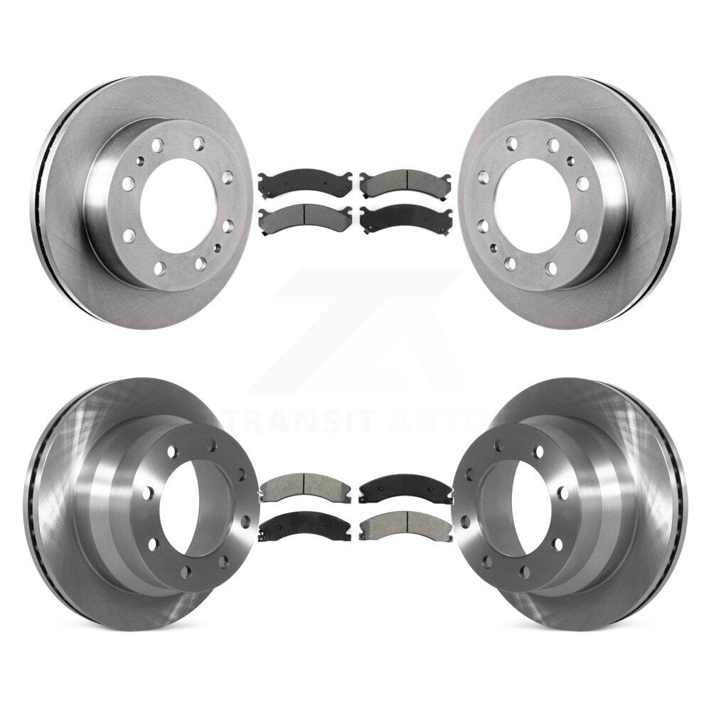 Disc Brake Rotor Semi-Metallic Pad Front Rear Kit For Chevrolet Express 4500 GMC