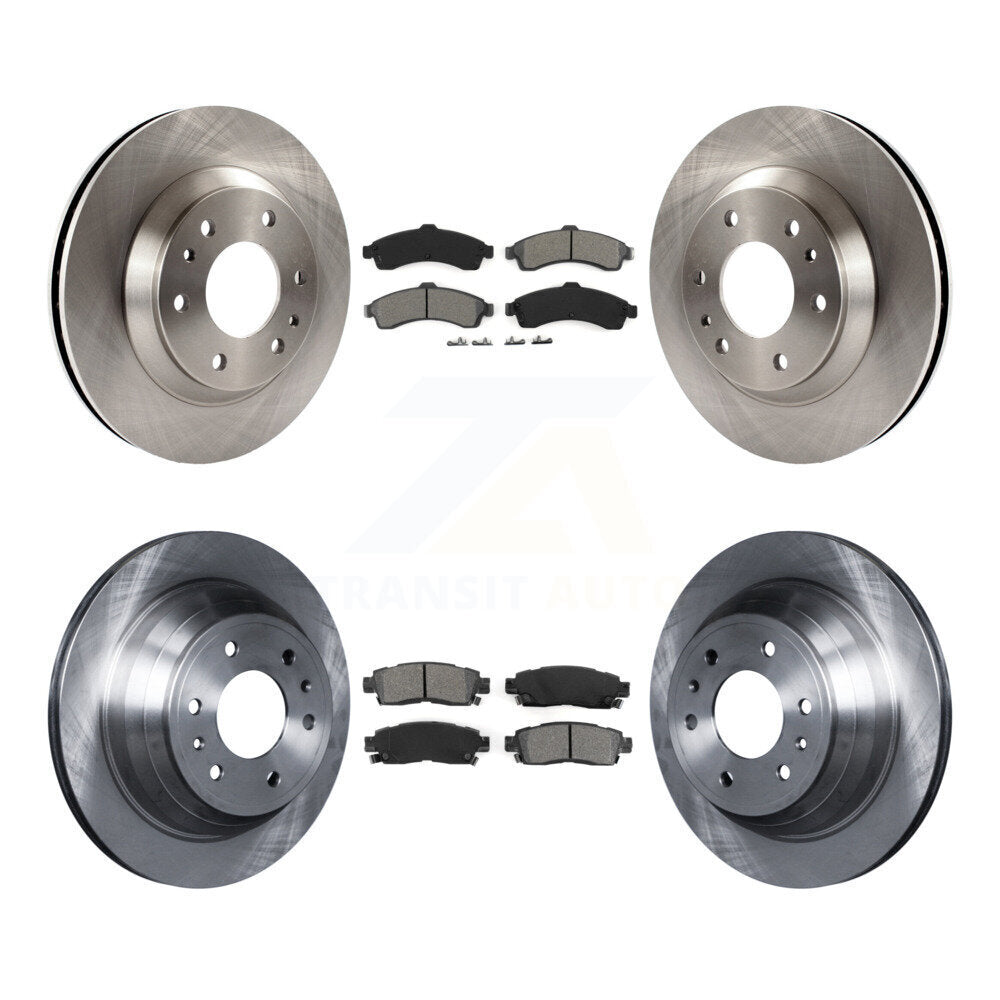 Brake Rotor Semi-Metallic Pad Front Rear Kit For GMC Envoy Chevrolet Trailblazer