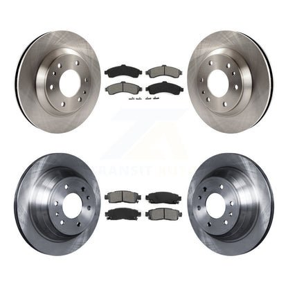 Brake Rotor Semi-Metallic Pad Front Rear Kit For GMC Envoy Chevrolet Trailblazer