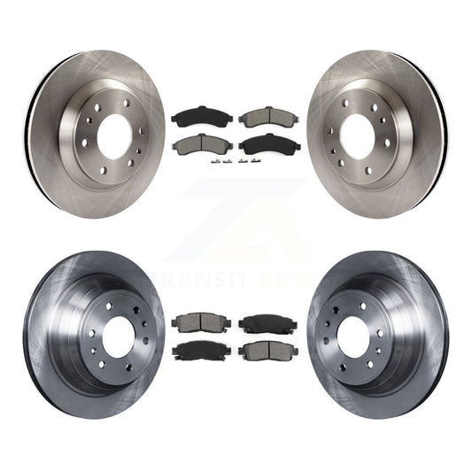 Brake Rotor Semi-Metallic Pad Front Rear Kit For GMC Envoy Chevrolet Trailblazer