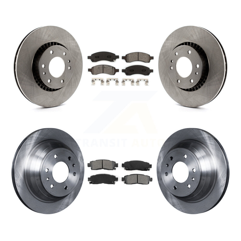 Brake Rotor Semi-Metallic Pad Front Rear Kit For Chevrolet Trailblazer GMC Envoy