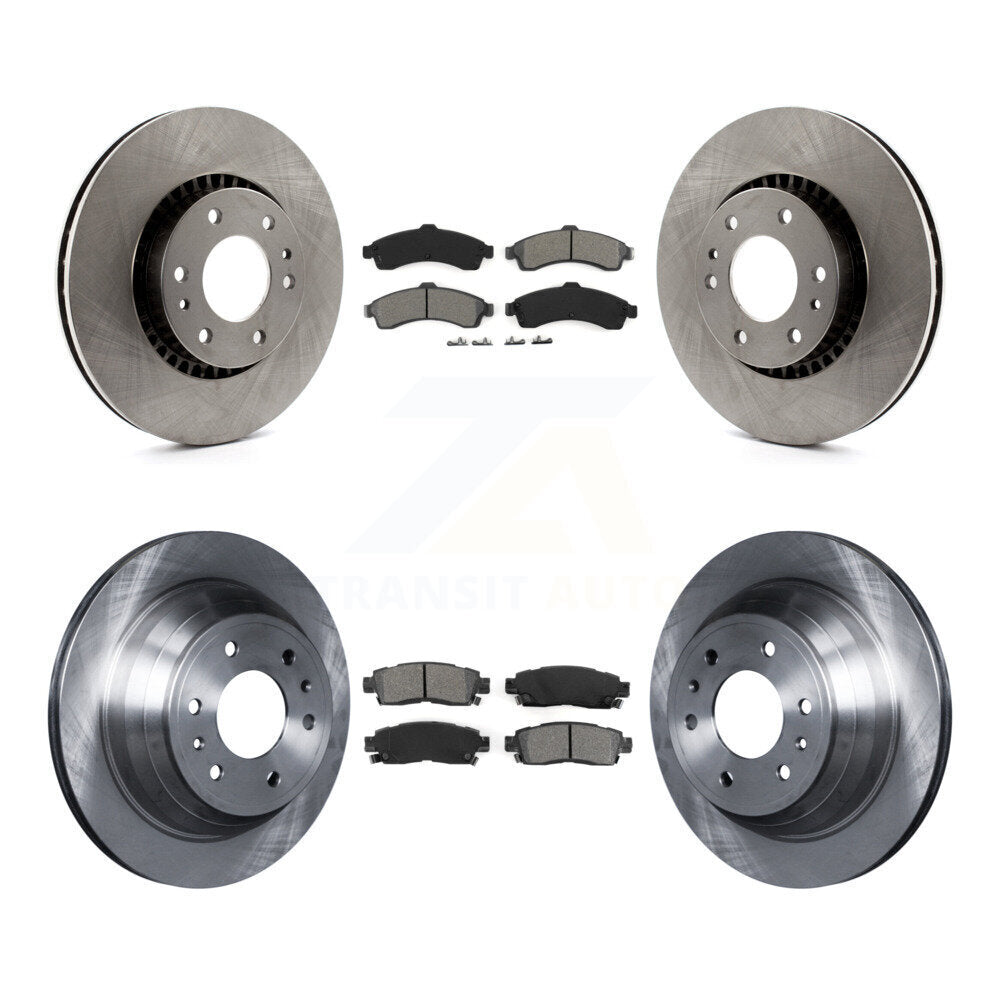 Brake Rotor Semi-Metallic Pad Front Rear Kit For Chevrolet GMC Trailblazer Envoy
