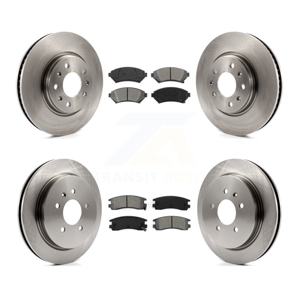 Disc Brake Rotors And Semi-Metallic Pads Front Rear Kit For Cadillac Seville