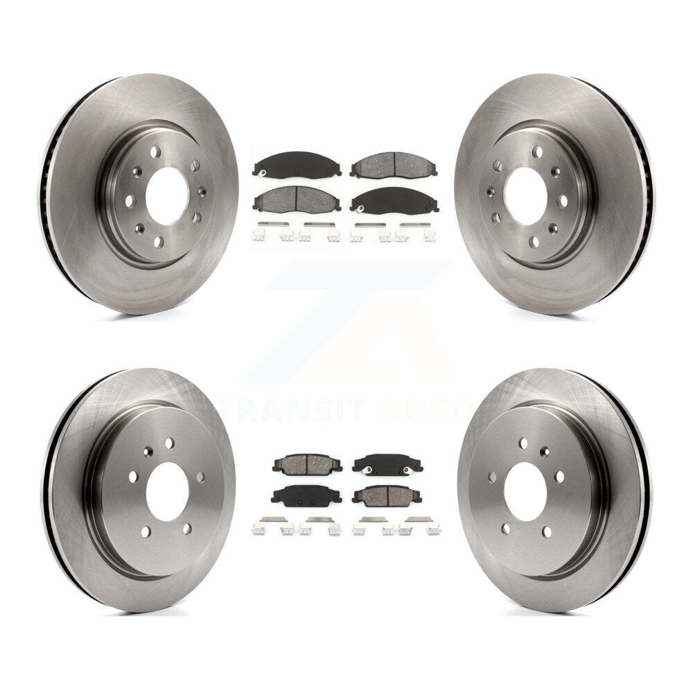 Disc Brake Rotors And Semi-Metallic Pads Front Rear Kit For Cadillac CTS
