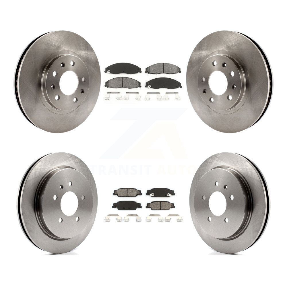 Disc Brake Rotors And Semi-Metallic Pads Front Rear Kit For Cadillac CTS