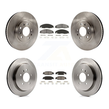 Disc Brake Rotors And Semi-Metallic Pads Front Rear Kit For Cadillac CTS
