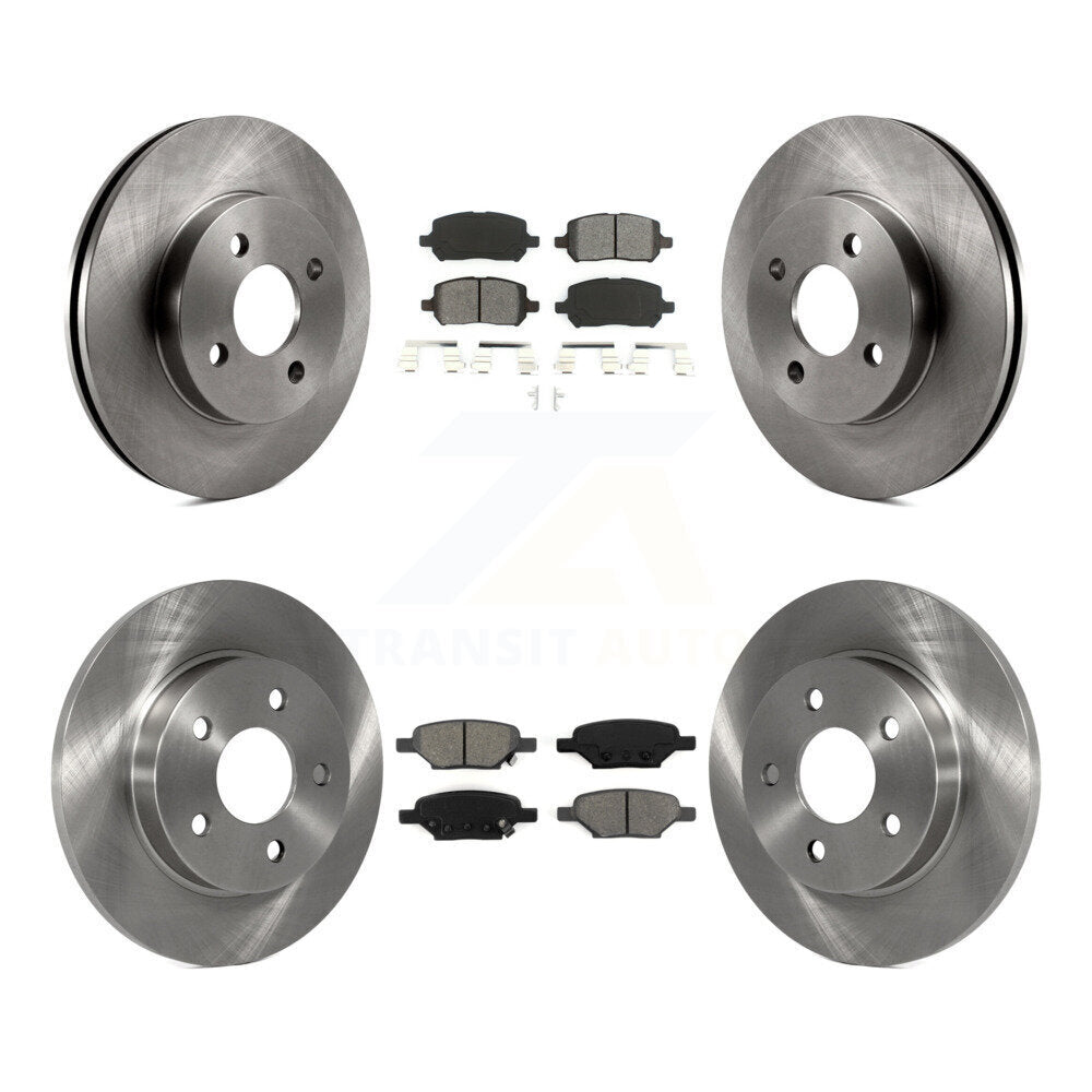 Disc Brake Rotors And Semi-Metallic Pads Front Rear Kit For Pontiac G5 Pursuit