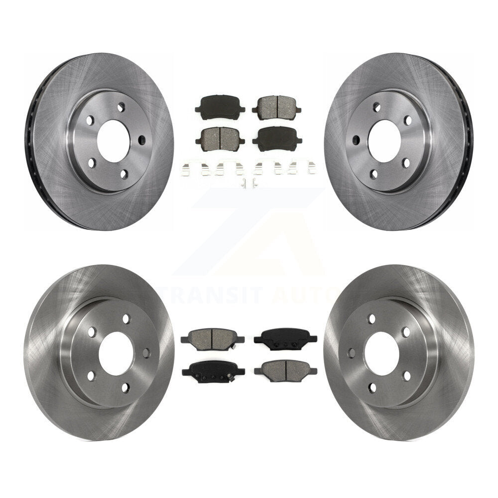 Brake Rotor And Semi-Metallic Pad Front Rear Kit For Chevrolet Malibu Pontiac G6