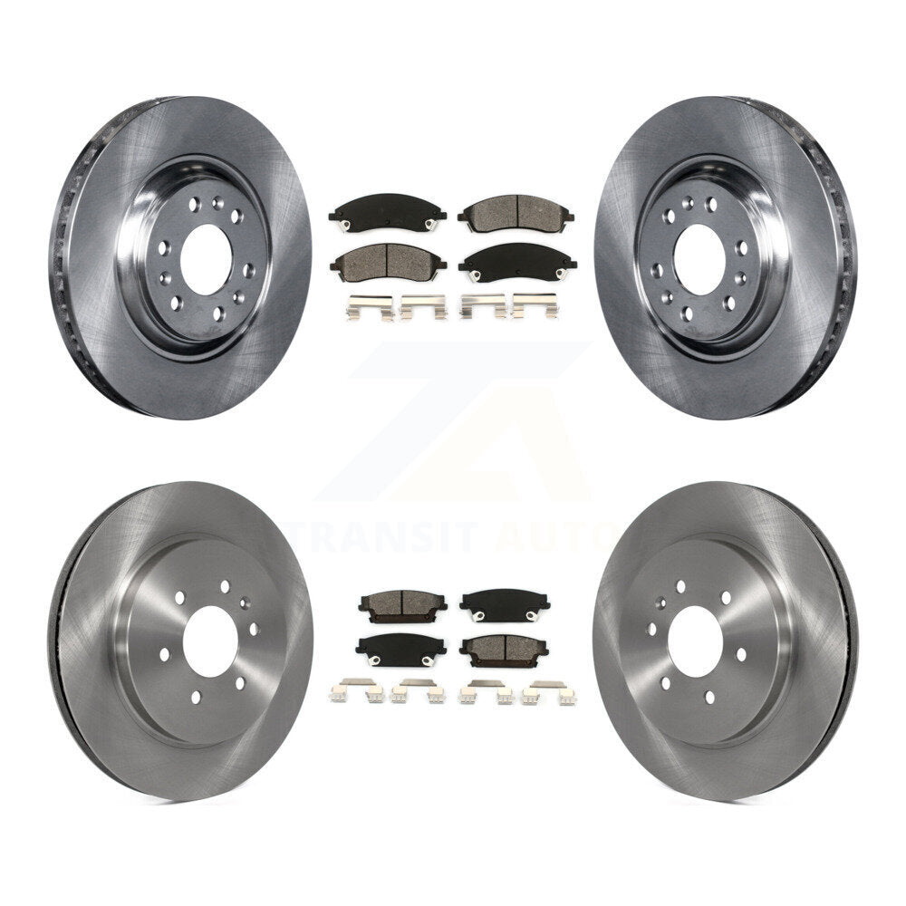Disc Brake Rotors And Semi-Metallic Pads Front Rear Kit For Cadillac SRX