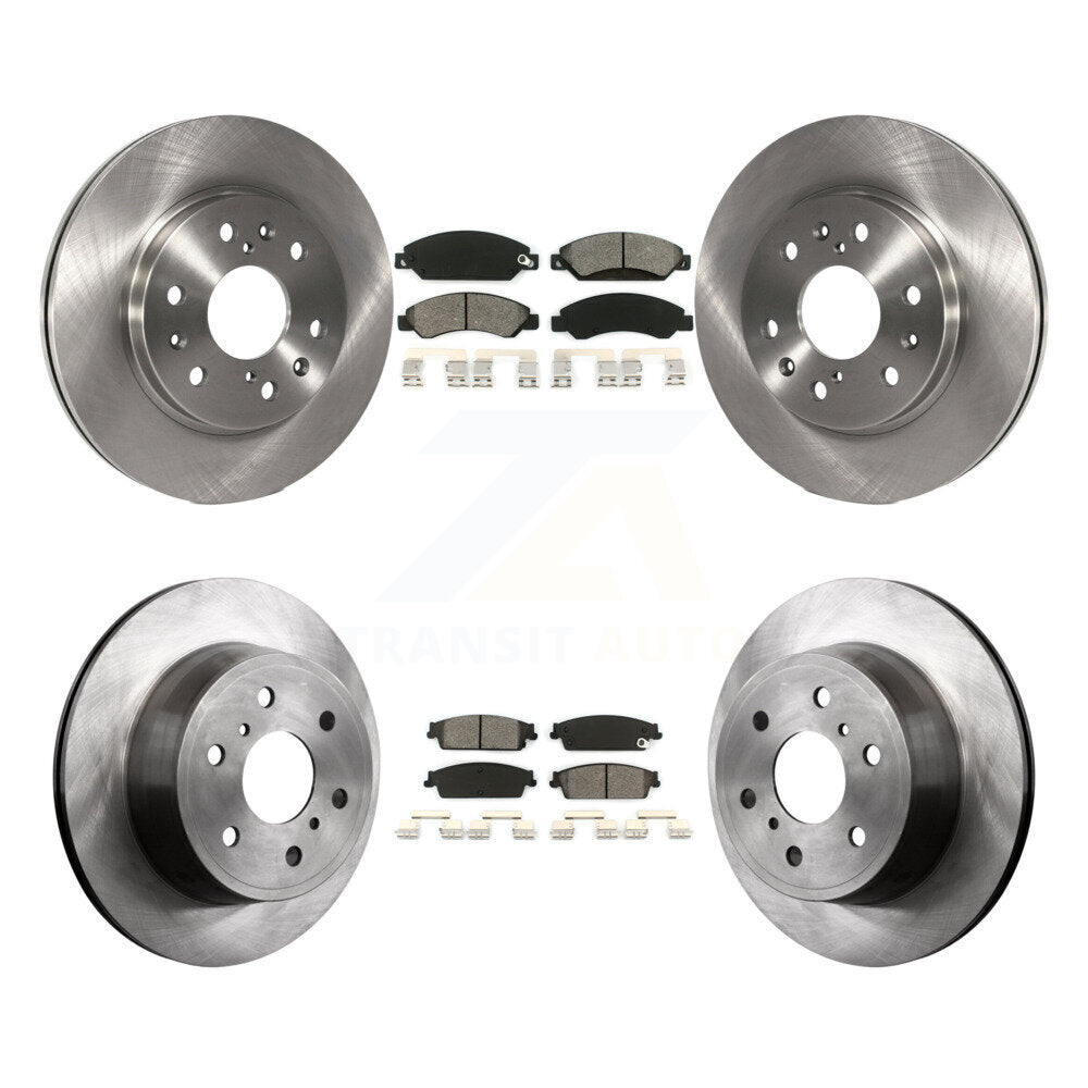 Brake Rotor Semi-Metallic Pad Front Rear Kit For Chevrolet Avalanche Cadillac XL