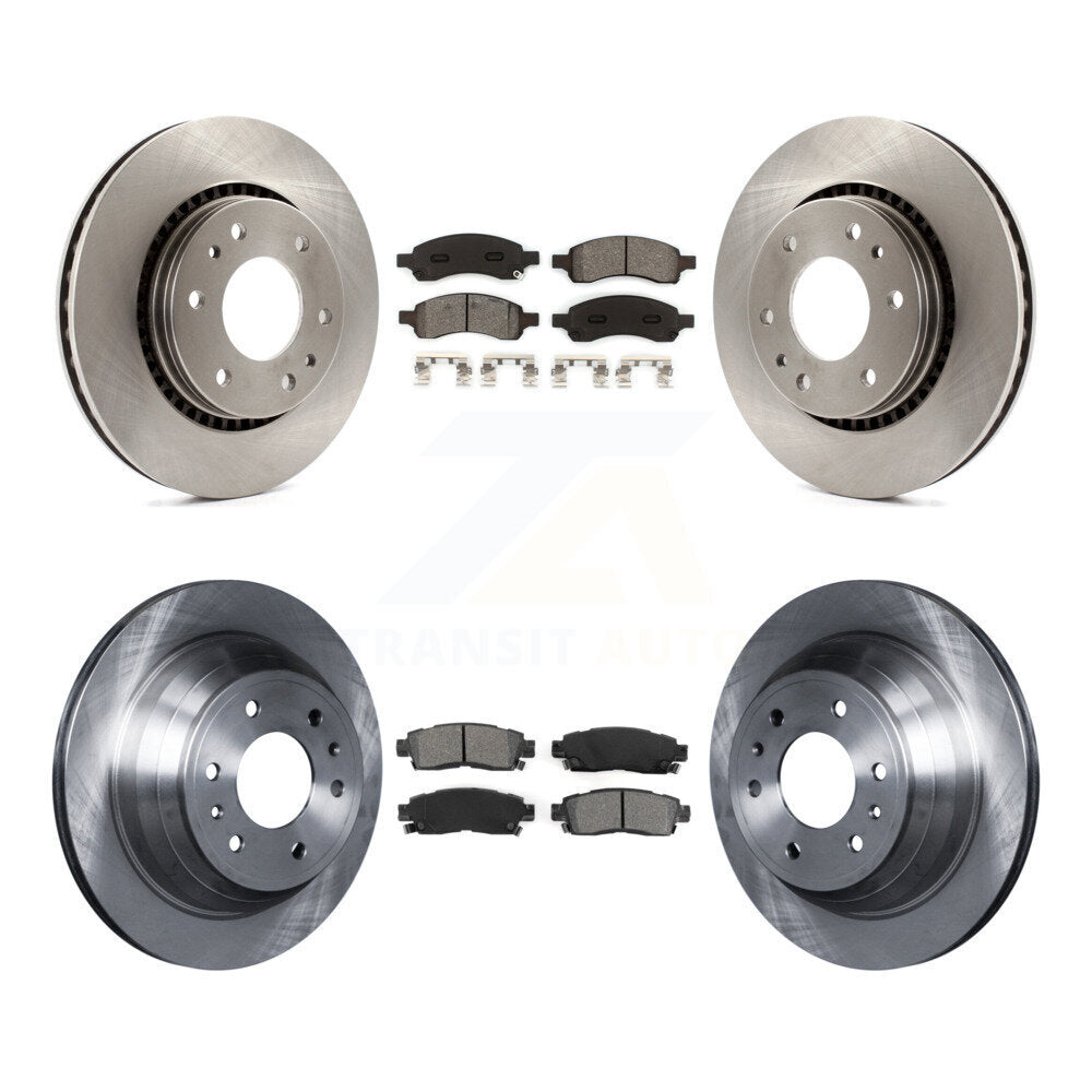 Brake Rotor Semi-Metallic Pad Front Rear Kit For Chevrolet Trailblazer GMC Envoy