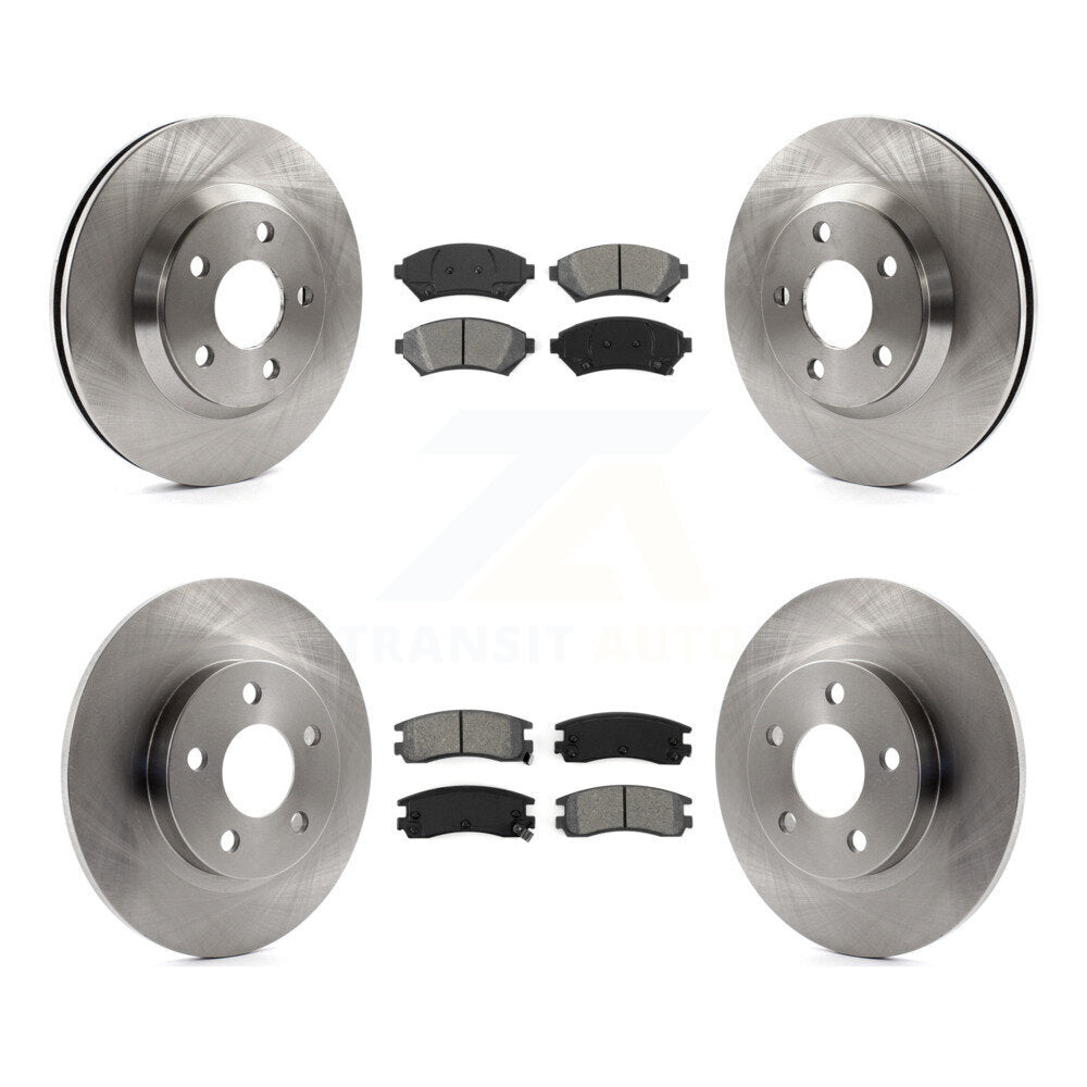Brake Rotor And Semi-Metallic Pad Front Rear Kit For Cadillac DeVille Buick Park