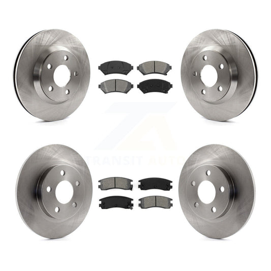 Brake Rotor And Semi-Metallic Pad Front Rear Kit For Cadillac DeVille Buick Park