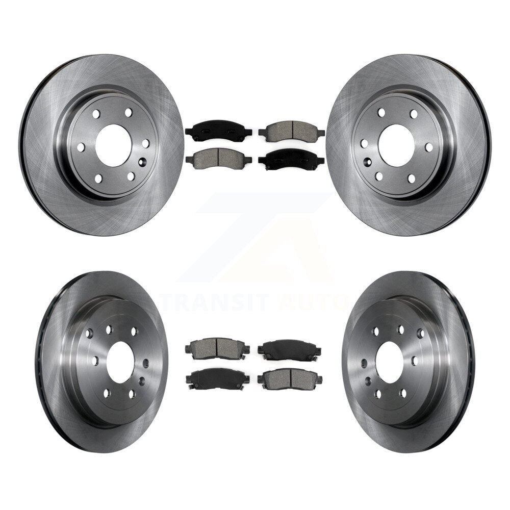 Brake Rotor Semi-Metallic Pad Front Rear Kit For GMC Acadia Buick Enclave Saturn