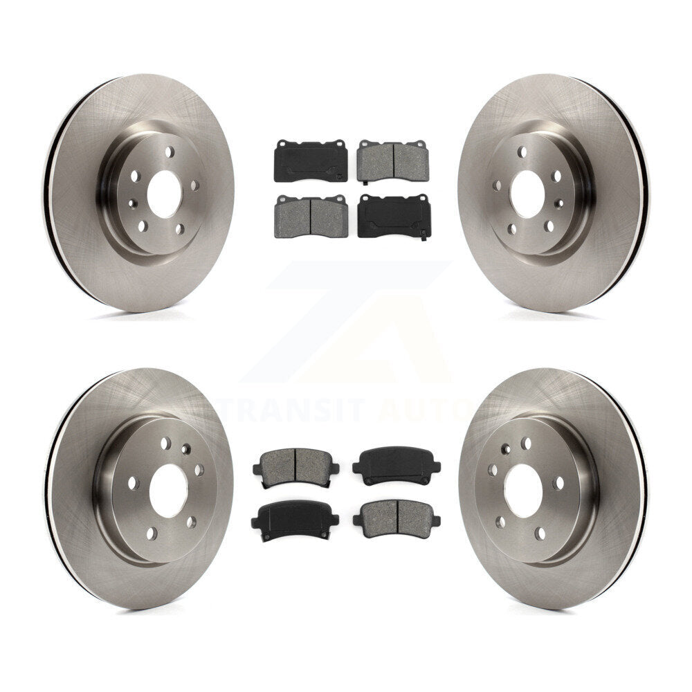Disc Brake Rotors And Semi-Metallic Pads Front Rear Kit For Cadillac XTS