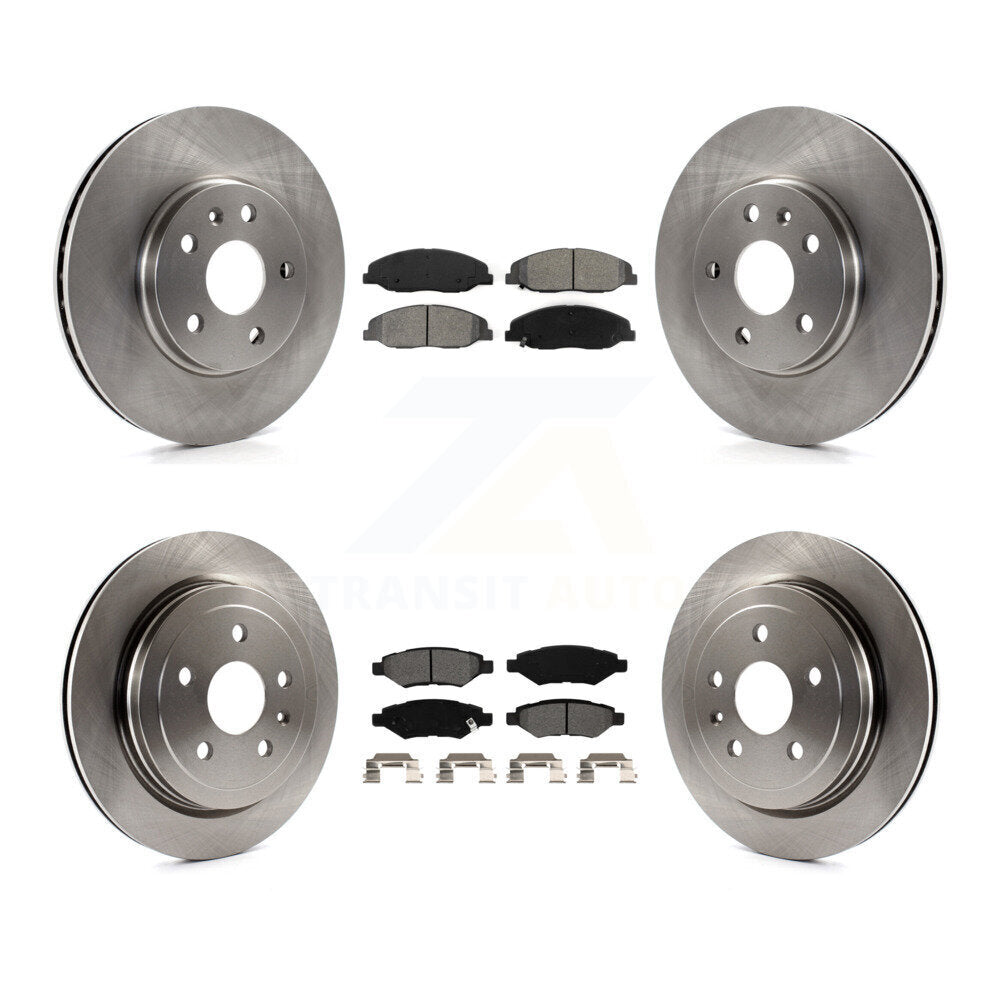 Disc Brake Rotors And Semi-Metallic Pads Front Rear Kit For Cadillac CTS