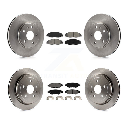 Disc Brake Rotors And Semi-Metallic Pads Front Rear Kit For Cadillac CTS
