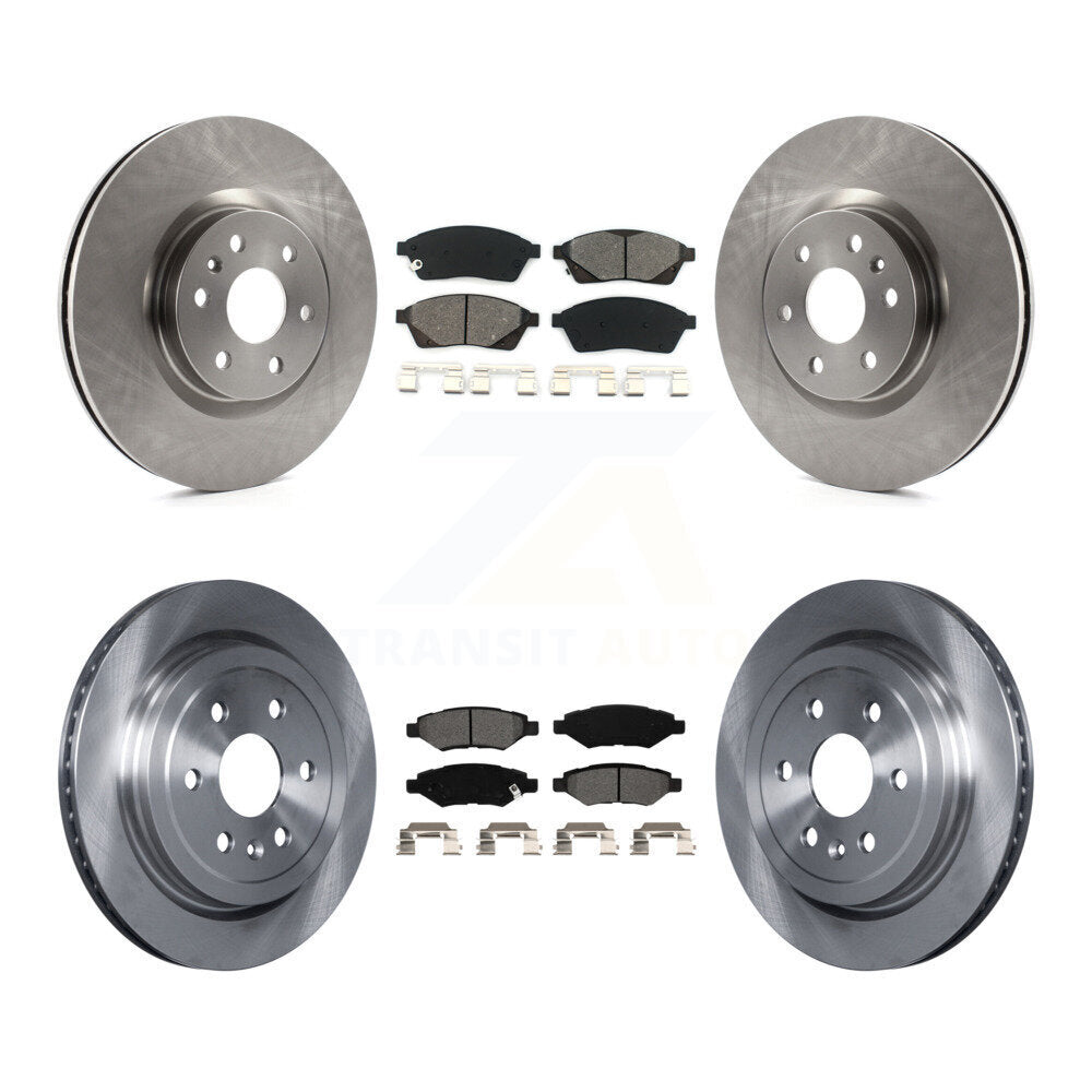 Disc Brake Rotor And Semi-Metallic Pad Front Rear Kit For Cadillac SRX Saab 9-4X