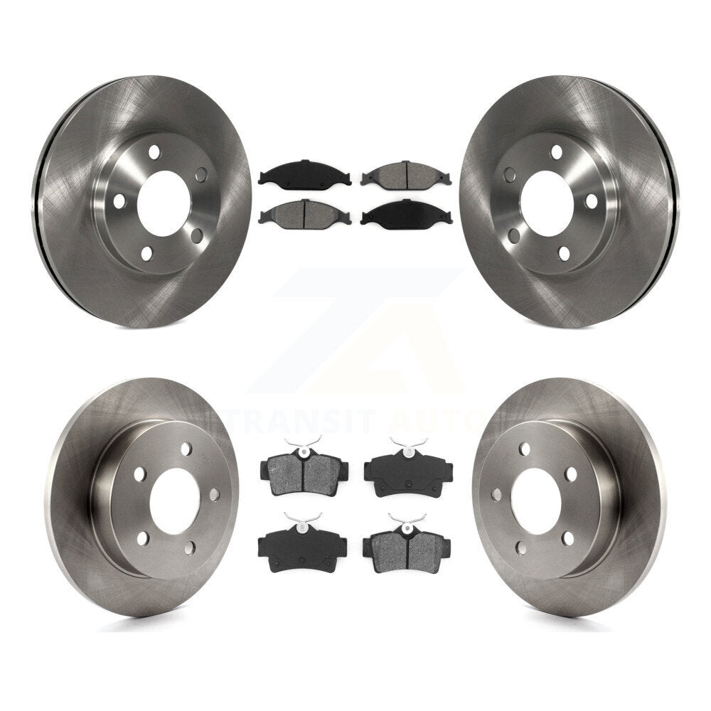 Disc Brake Rotors And Semi-Metallic Pads Front Rear Kit For Ford Mustang