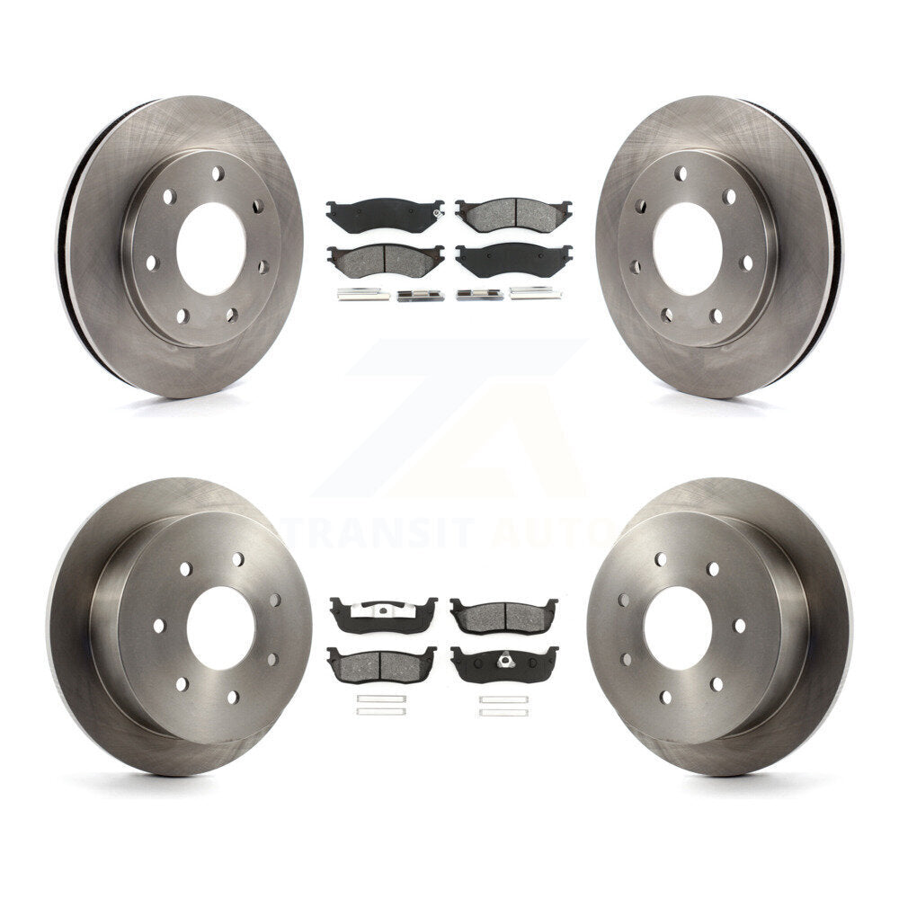 Disc Brake Rotors & Semi-Metallic Pad Front Rear Kit For Ford F-150 F-250 HD 4WD