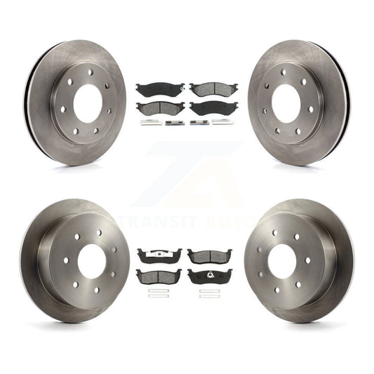 Disc Brake Rotors & Semi-Metallic Pad Front Rear Kit For Ford F-150 F-250 HD 4WD