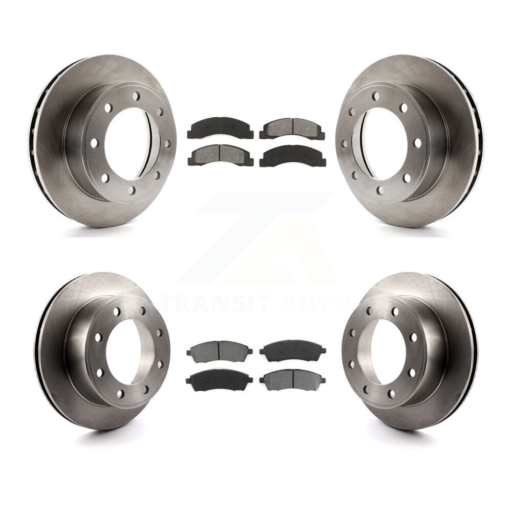 Brake Rotor Semi-Metallic Pad Front Rear Kit For Ford F-250 Super Duty Excursion