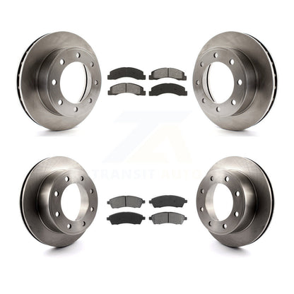 Brake Rotor Semi-Metallic Pad Front Rear Kit For Ford F-250 Super Duty Excursion