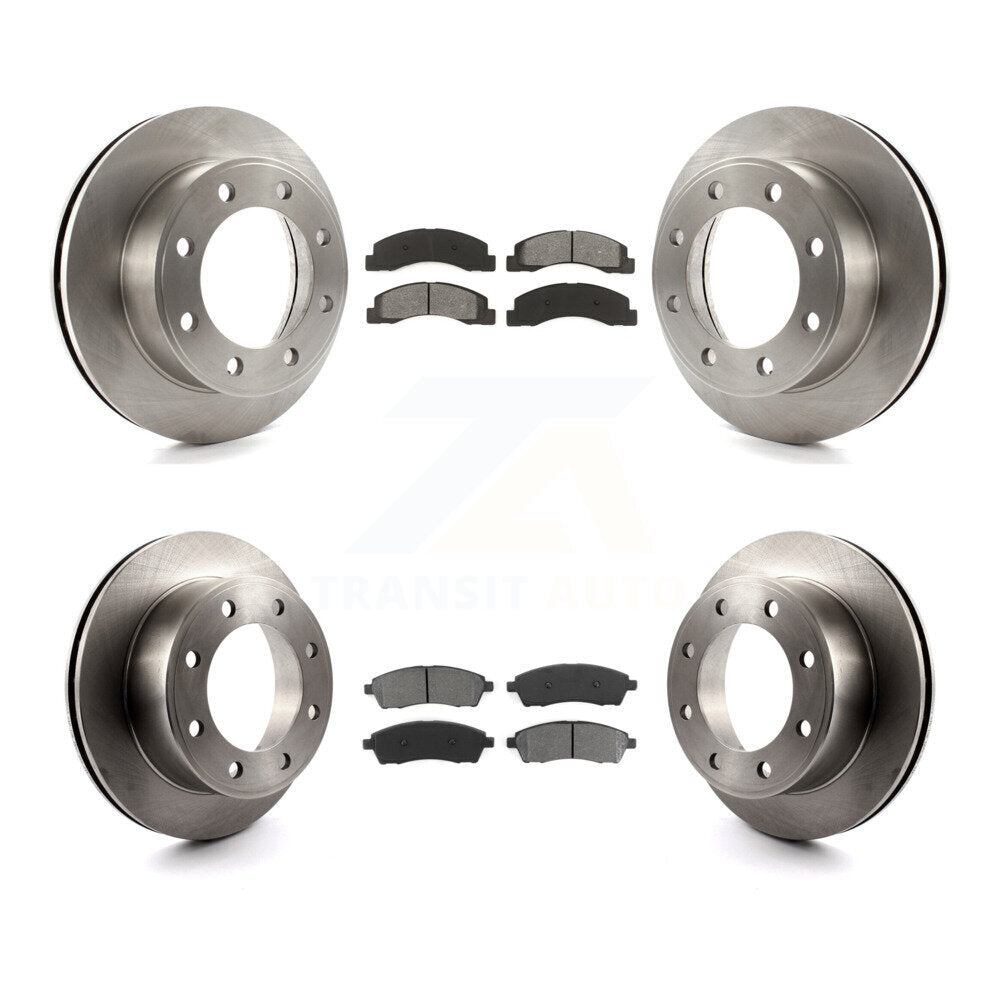 Brake Rotor Semi-Metallic Pad Front Rear Kit For Ford F-250 Super Duty Excursion