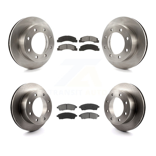Brake Rotor Semi-Metallic Pad Front Rear Kit For Ford F-250 Super Duty Excursion