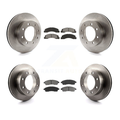 Disc Brake Rotors And Semi-Metallic Pad Front Rear Kit For Ford F-250 Super Duty