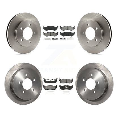 Brake Rotor And Semi-Metallic Pad Front Rear Kit For Ford Expedition Lincoln 4WD