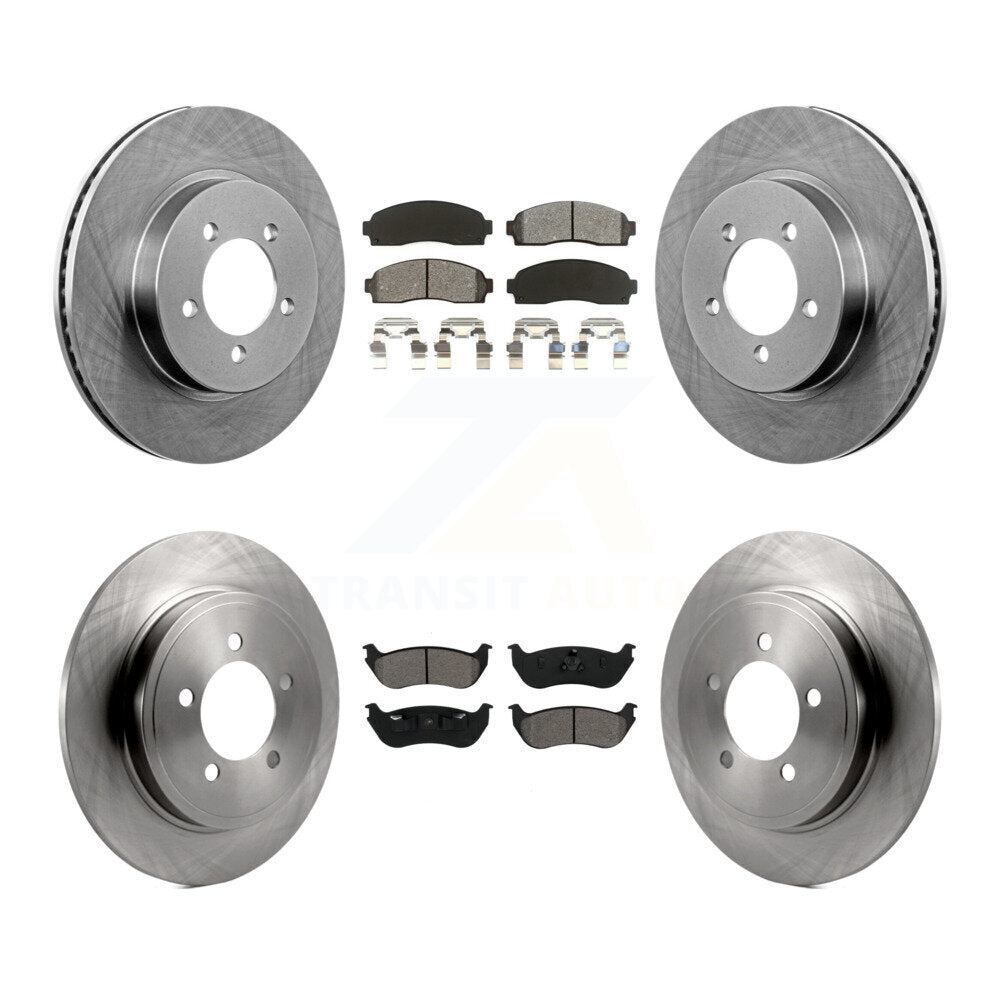 Disc Brake Rotors And Semi-Metallic Pad Front Rear Kit For Ford Explorer Mercury