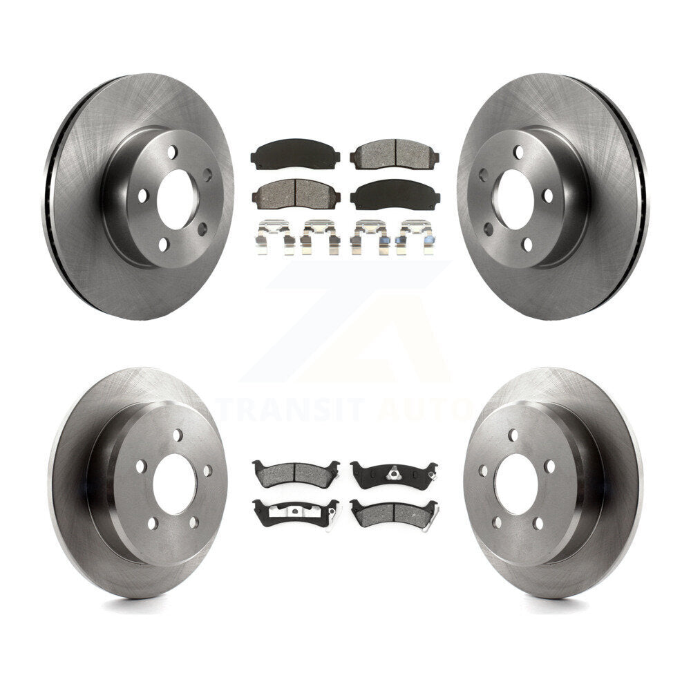 Brake Rotors & Semi-Metallic Pad Front Rear Kit For Ford Explorer Sport Trac 4WD